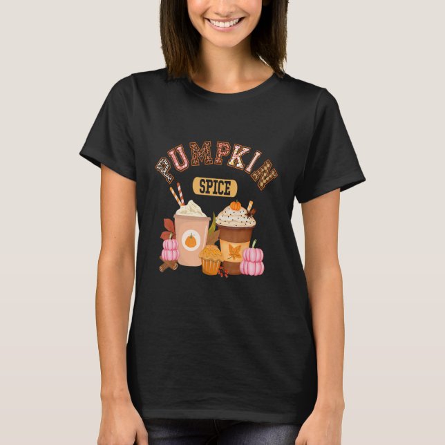 Pumpkin Gewürz Latte Kaffee Halloween Hallo Fall S T-Shirt (Vorderseite)