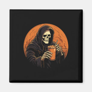 Pumpkin Gewürz Latte Kaffee Herbst Halloween Grim  Magnet
