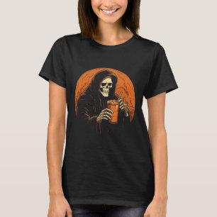 Pumpkin Gewürz Latte Kaffee Herbst Halloween Grim T-Shirt