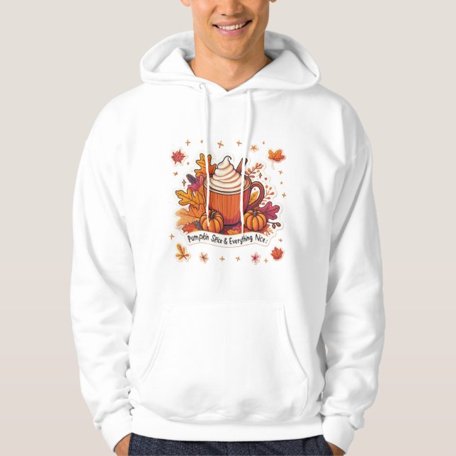 Pumpkin Gewürz Latte Vibes Gemütlicher Herbstkaffe Hoodie (Vorderseite)