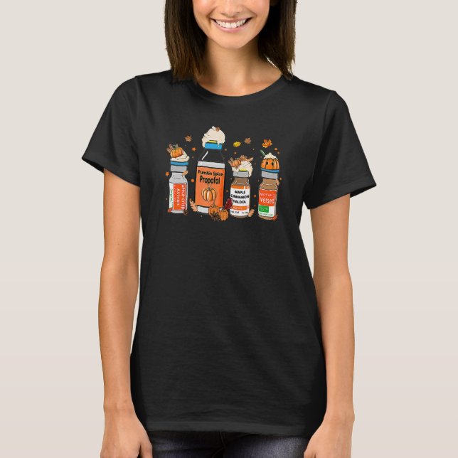 Pumpkin Gewürz Propofol Ativan Versed Haldol Hallo T-Shirt (Vorderseite)