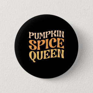 Pumpkin Gewürz Queen Psl Kaffee Lover Retro Fall A Button