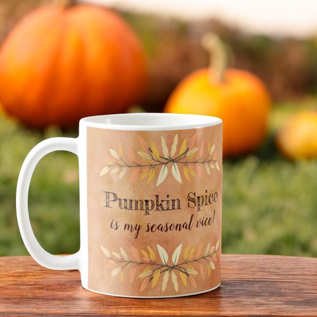 Pumpkin Gewürz Saisonwoche stellvertretende Herbst Kaffeetasse (Template mug with same text on both sides of handle. )