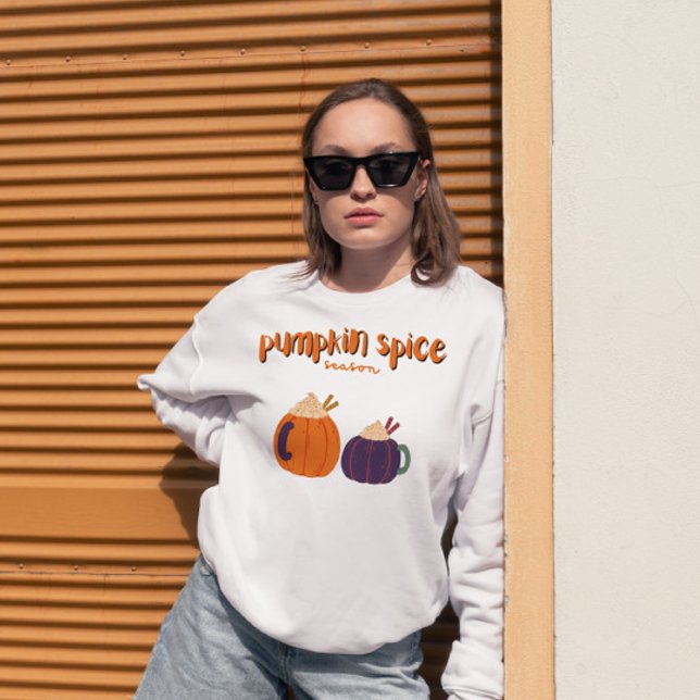 Pumpkin Gewürz trinkt niedlichen Kürbis für Herbst Sweatshirt (Von Creator hochgeladen)