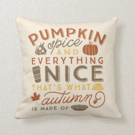 Pumpkin Gewürz Typografisches Herbstwirbelkissen Kissen