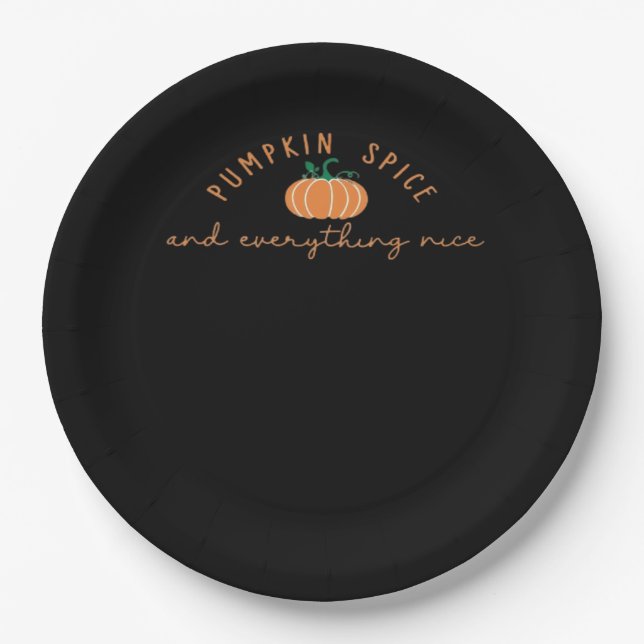 Pumpkin Gewürz und alles Gute Herbst Pappteller (Vorderseite)