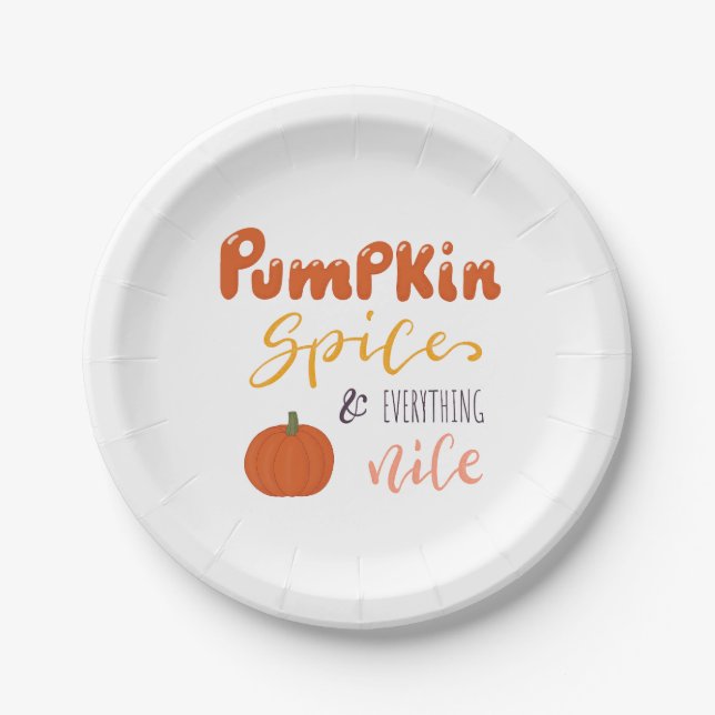 Pumpkin Gewürz und alles Gute Pappteller (Vorderseite)
