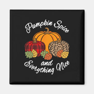 Pumpkin Gewürz und alles Nizza Fall Kariert Leopa Magnet
