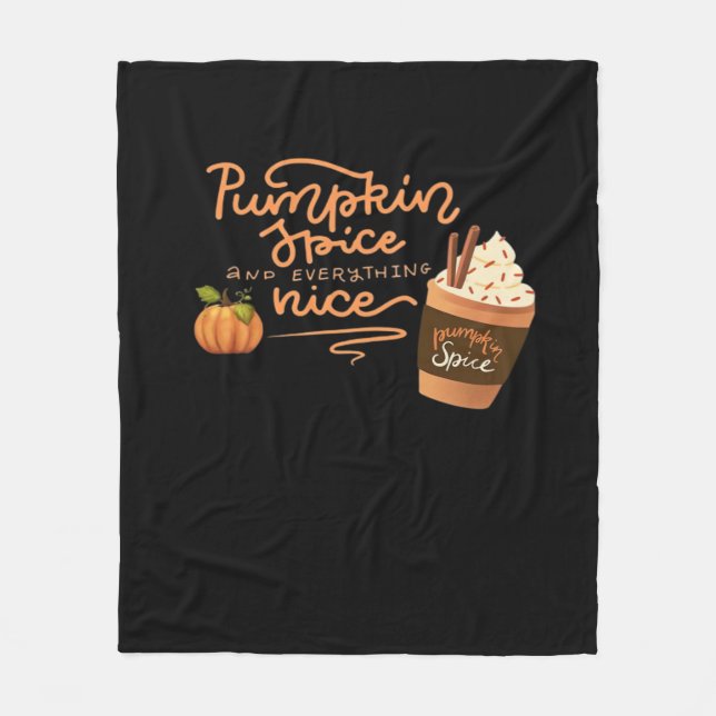 Pumpkin Gewürz und alles Nizza Fall Kunst mit PL Fleecedecke (Vorderseite)