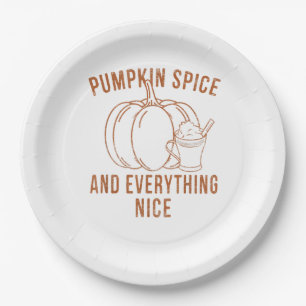 Pumpkin Gewürz und alles Nizza Fall Saison als Pappteller
