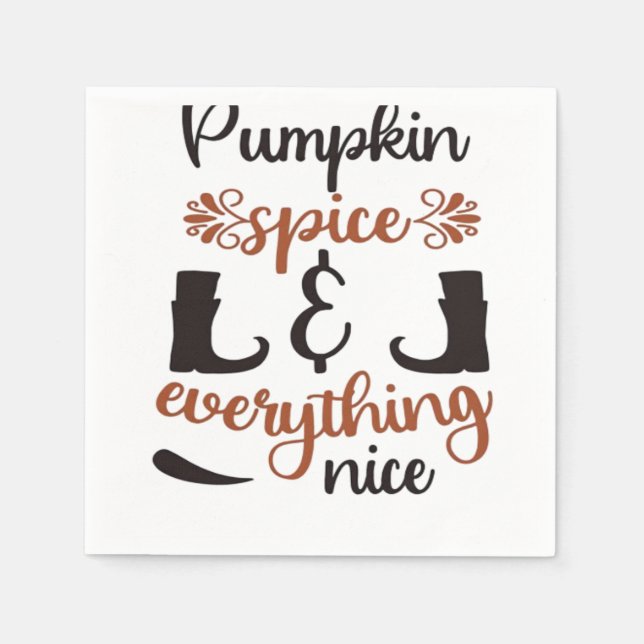 Pumpkin Gewürz und alles Nizza - Funny Herbst D Serviette (Vorderseite)
