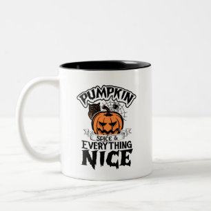 Pumpkin Gewürz und alles Nizza - Halloween Zweifarbige Tasse