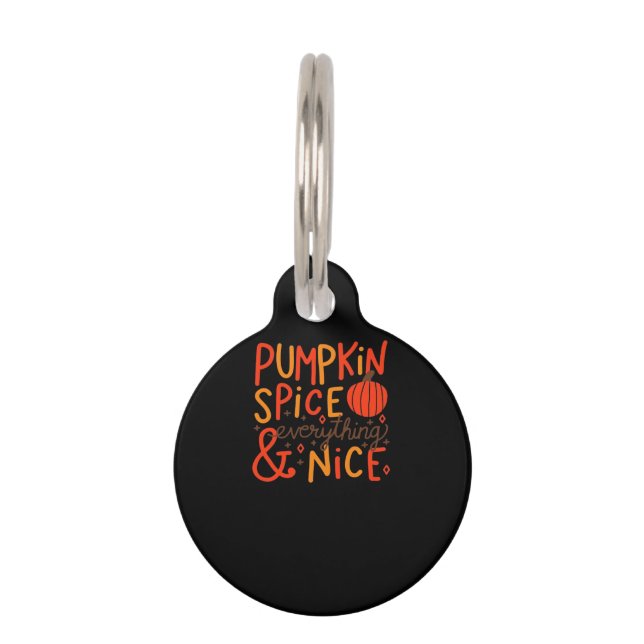 Pumpkin Gewürz und alles Nizza - Herbst Sl Haustiermarke (Vorderseite)