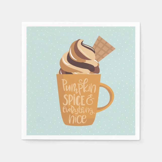 Pumpkin Gewürz und alles Nizza Latte Napkins Serviette (Vorderseite)