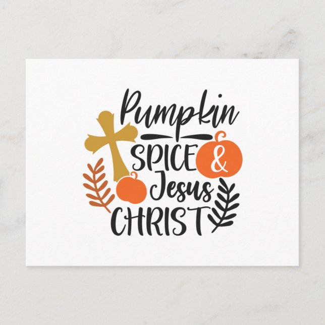 Pumpkin Gewürz und Jesus Christus1 Postkarte (Vorderseite)