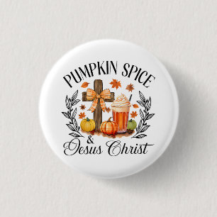 Pumpkin Gewürz und Jesus Christus Cross Pumpkin Ch Button