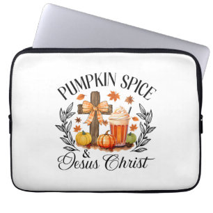 Pumpkin Gewürz und Jesus Christus Cross Pumpkin Ch Laptopschutzhülle
