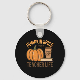 Pumpkin Gewürz und Lehrer Leben Halloween Lehrer Schlüsselanhänger
