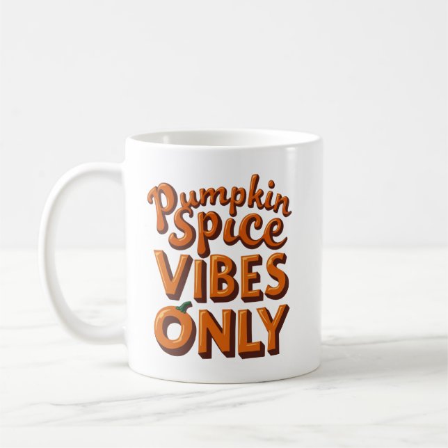 Pumpkin Gewürz Vibes only - Retro 70er Groovy Kaffeetasse (Links)