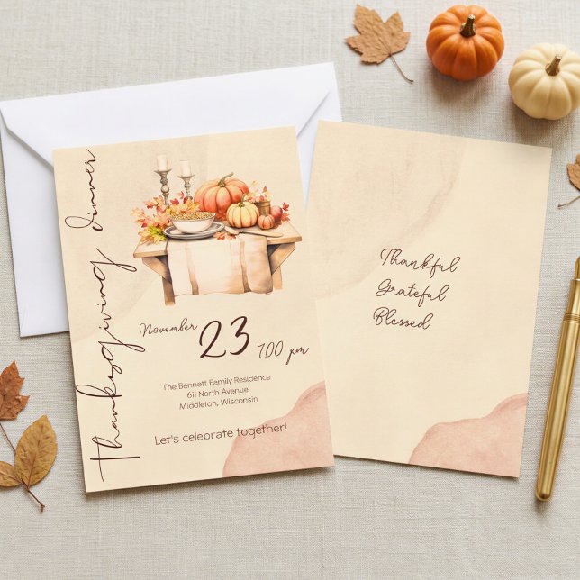 Pumpkin Gewürz Wassercolour Boho Erntedank Dinner Einladung (Von Creator hochgeladen)