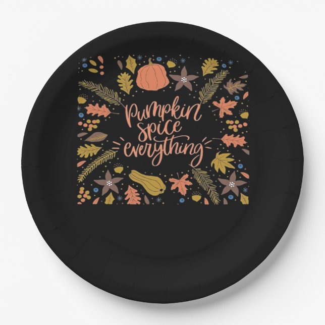 Pumpkin Gewürze alles Funny Design Pappteller (Vorderseite)