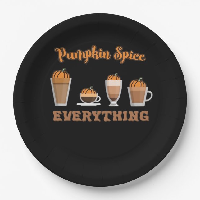Pumpkin Gewürze alles Kaffee essenziell Pappteller (Vorderseite)