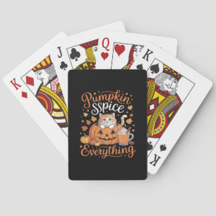Pumpkin Gewürze alles Katze Lover Niedlich Herbst  Spielkarten