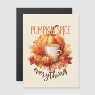Pumpkin Gewürze alles - Latte & Herbstblätter Magnetkarte