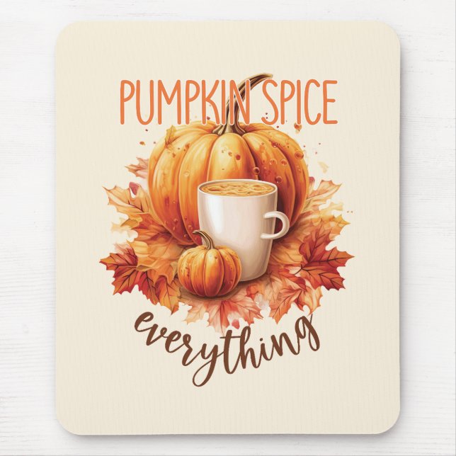 Pumpkin Gewürze alles - Latte & Herbstblätter Mousepad (Vorne)