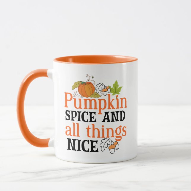 Pumpkin Gewürze alles Nizza Wordart Fall Tasse (Links)