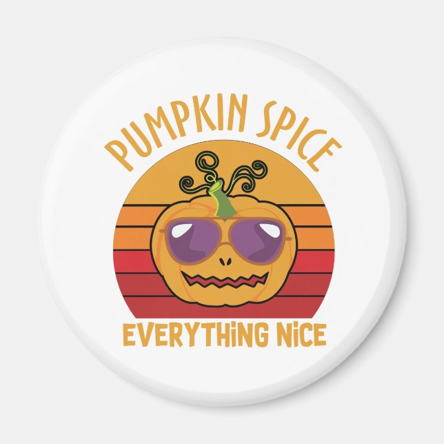 Pumpkin Gewürze alles schön - Halloween Magnet (Vorne)