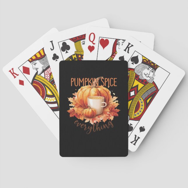 Pumpkin Gewürze Alles Word Kunst Spielkarten (Rückseite)