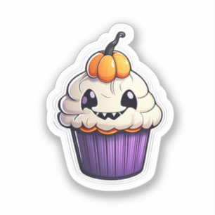 Pumpkin Gewürze lächeln: Halloween Cupcake Aufkleber