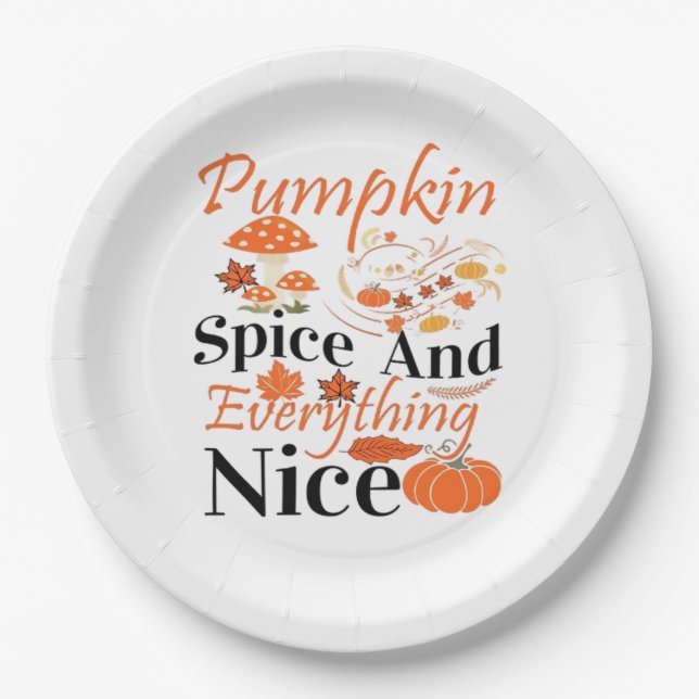 Pumpkin Gewürze und alles Gute Niedlich & Funny Me Pappteller (Vorderseite)