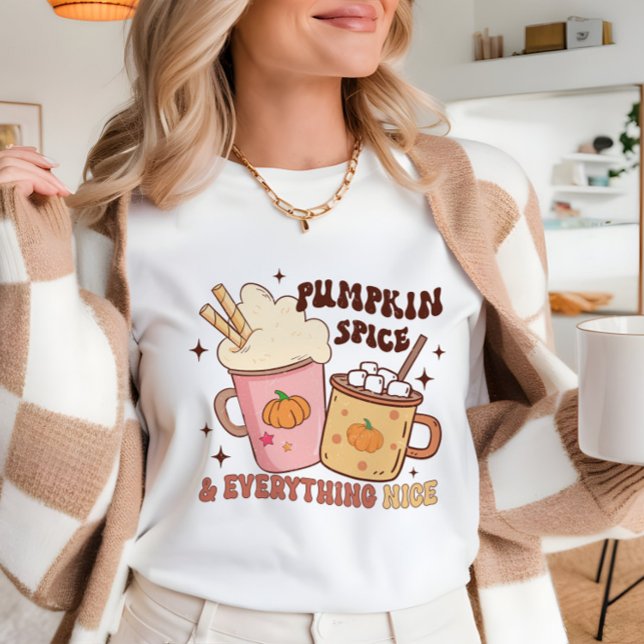 Pumpkin Gewürzfall Mode niedlich Latte Coffee T-Shirt (Von Creator hochgeladen)