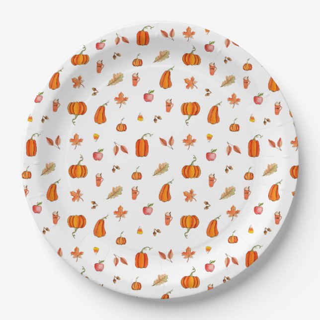 Pumpkin Gewürzfarbe Pappteller (Vorderseite)
