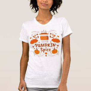 Pumpkin-Gewürzkaffee, Herbstlaub T-Shirt