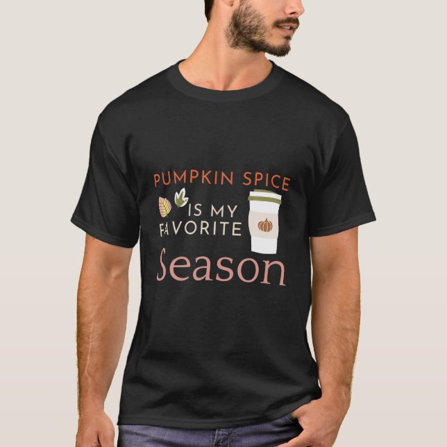 Pumpkin-Gewürzkaffee, Kürbissaison, gemütlicher He T-Shirt (Vorderseite)