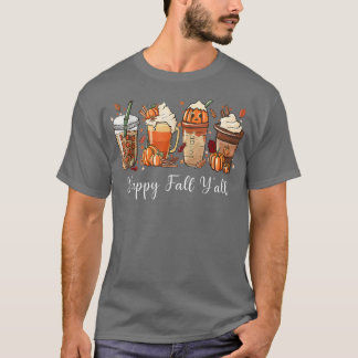 Pumpkin Gewürzkaffee Latte Happy Fall Yall Herbst T-Shirt