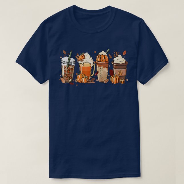 Pumpkin Gewürzkaffee Latte Herbst Herbstsaison Saa T-Shirt (Design vorne)