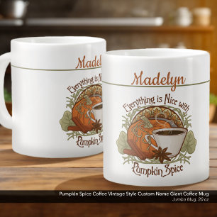 Pumpkin Gewürzkaffee Vintager Individuelle Name Jumbo-Tasse