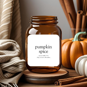 Pumpkin-Gewürzkerze Minimalistischer Fall Quadratischer Aufkleber