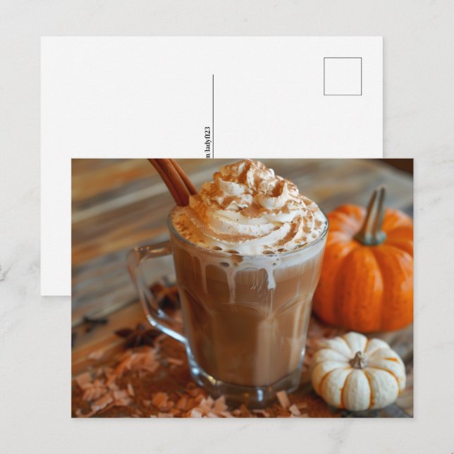 Pumpkin GewürzLatte, Postüberquerung Postkarte (Vorne/Hinten)