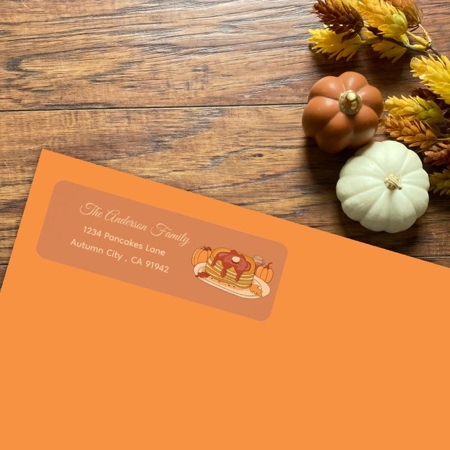 Pumpkin Gewürzpfannkuchen Fall Rücksendeadressen-A (Pumpkin spice pancakes fall return address labels .)