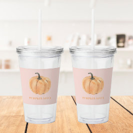 Pumpkin Gewürzpumpen| Orange und Rosa Acryltrinkbecher