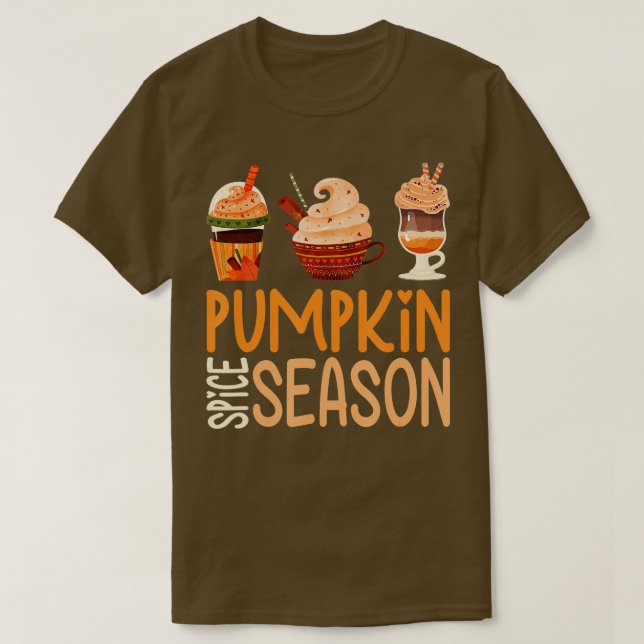 Pumpkin Gewürzsaison Herbst Niedlich Latte Hallow T-Shirt (Design vorne)