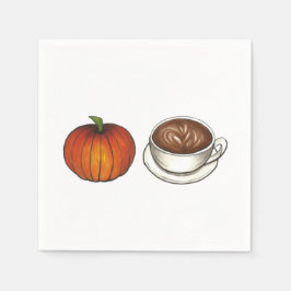 Pumpkin Gewürzsaison Kaffee Latte Herbst Herbst Serviette