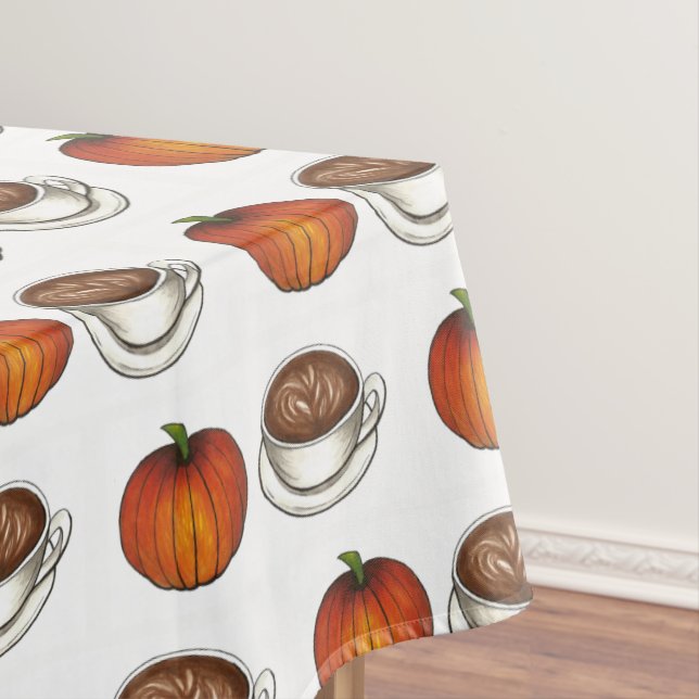 Pumpkin Gewürzsaison Kaffee Latte Herbst Herbst Tischdecke (Beispiel)