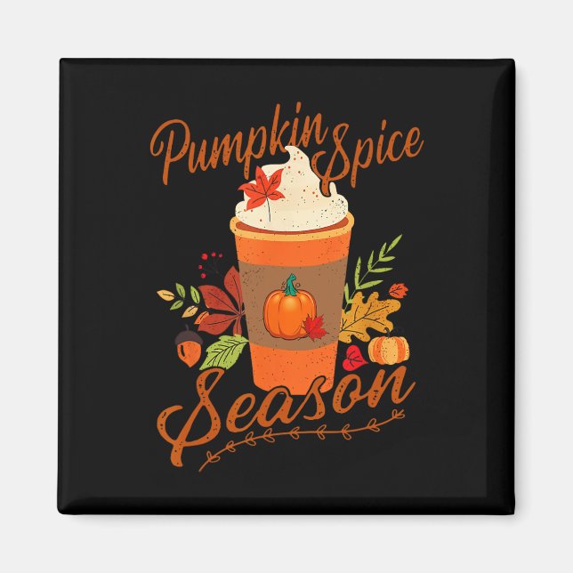 Pumpkin Gewürzsaison Latte Fall Saison Frauen Kind Magnet (Vorne)
