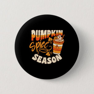 Pumpkin Gewürzsaison Latte Kaffee Herbst Herbstfes Button
